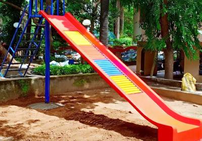 FRP Spiral slide for kids installed in swimming pool at Malad 